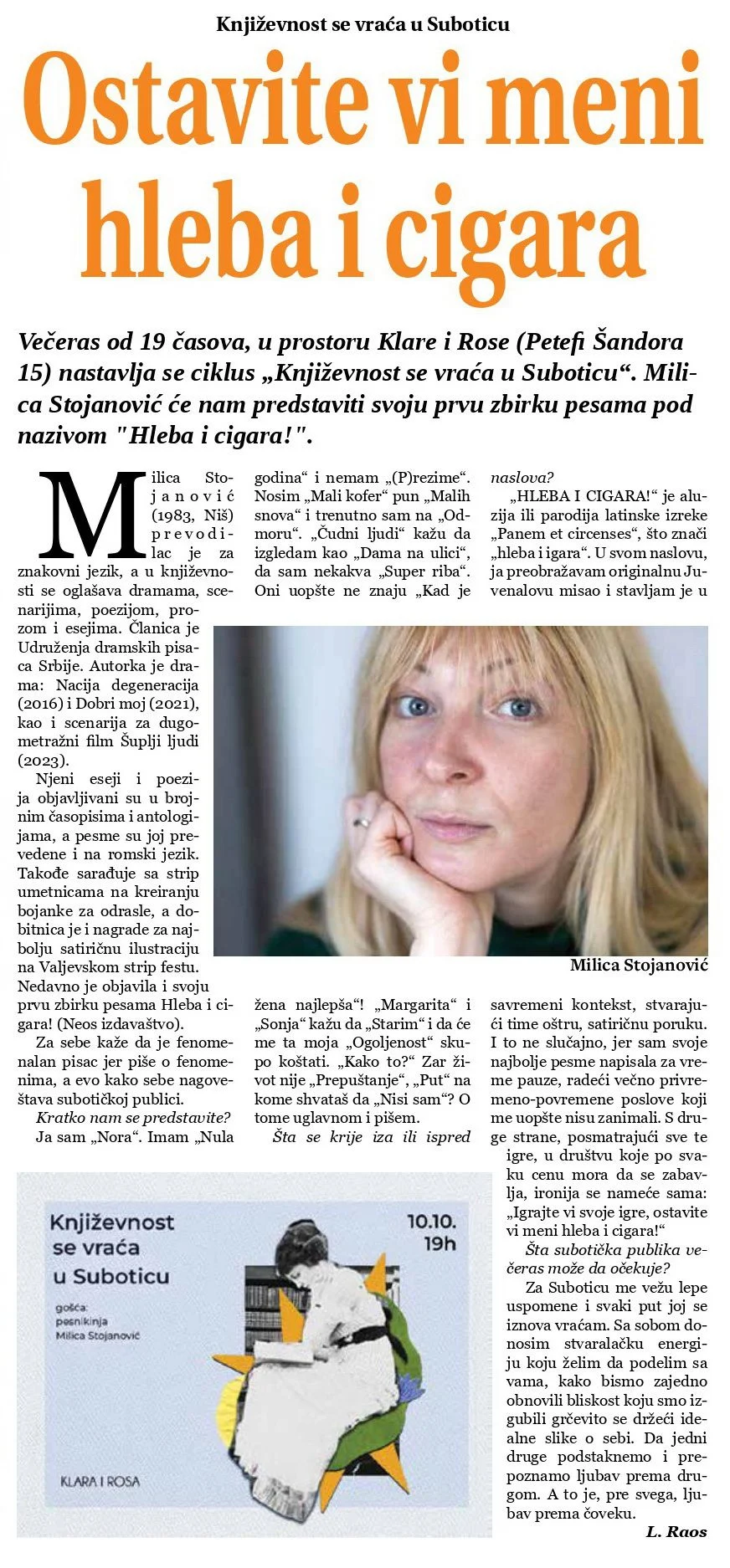 Subotičke novine — Rubrika: Kultura
